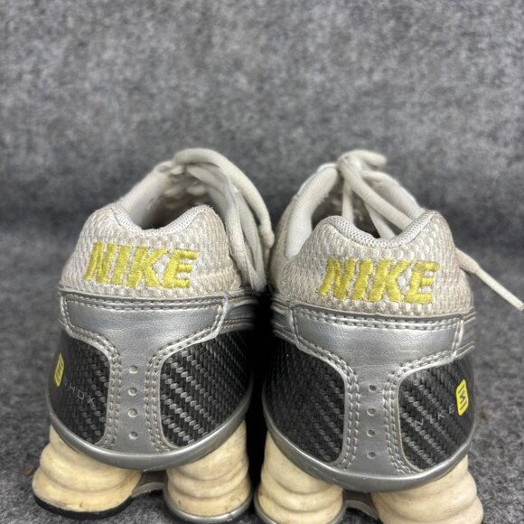 Nike Shox Running Shoes Womens Size 8 White Silver Yellow Cushioned 318164-131 - Picture 5 of 9